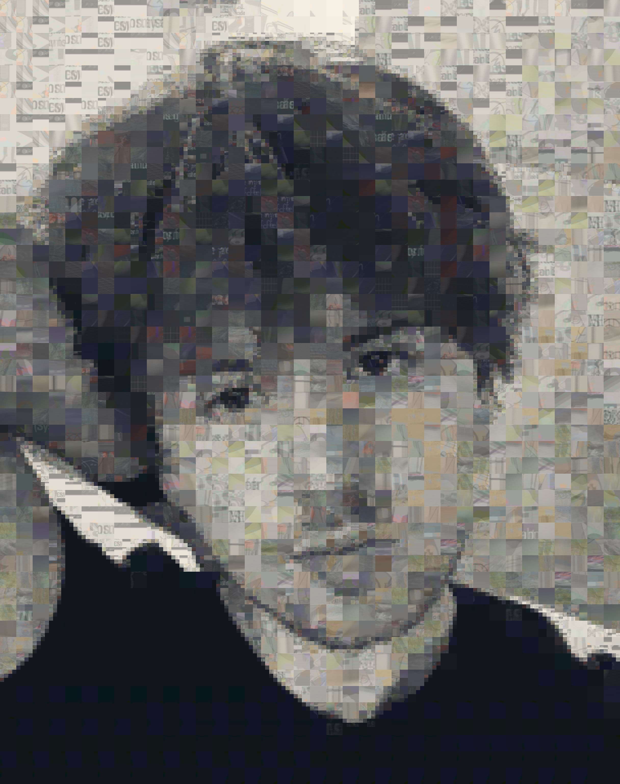 portrait of joep berghuis, assembled as a mosaic from his own work